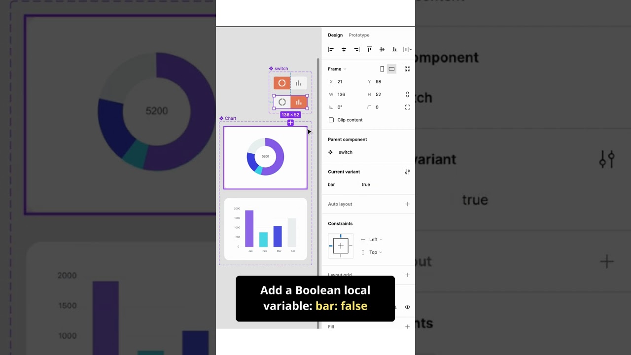 Variables in Figma prototyping #shorts