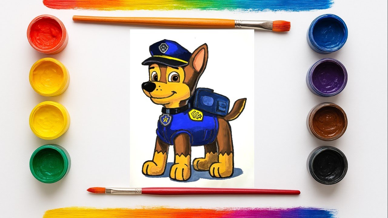 How to draw CHase from Paw Patrol #pawpatroldrawing #drawing #painting #howtodraw