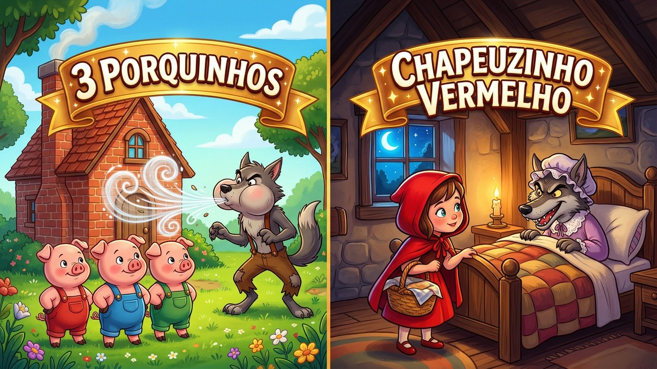 🐺 Os 3 Porquinhos + Chapeuzinho Vermelho | Contos Clássicos Infantis Animados