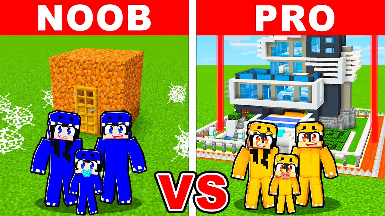 Having a NOOB vs PRO Family In Minecraft!