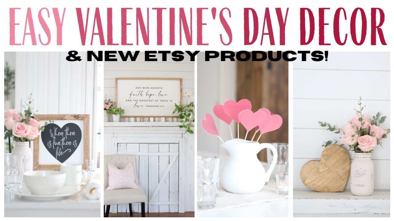 Valentine's Day Decor 2022 💗 Simple Valentine's Day Home Decor 💗 Valentine's Day Mantel 💗 Tablescape