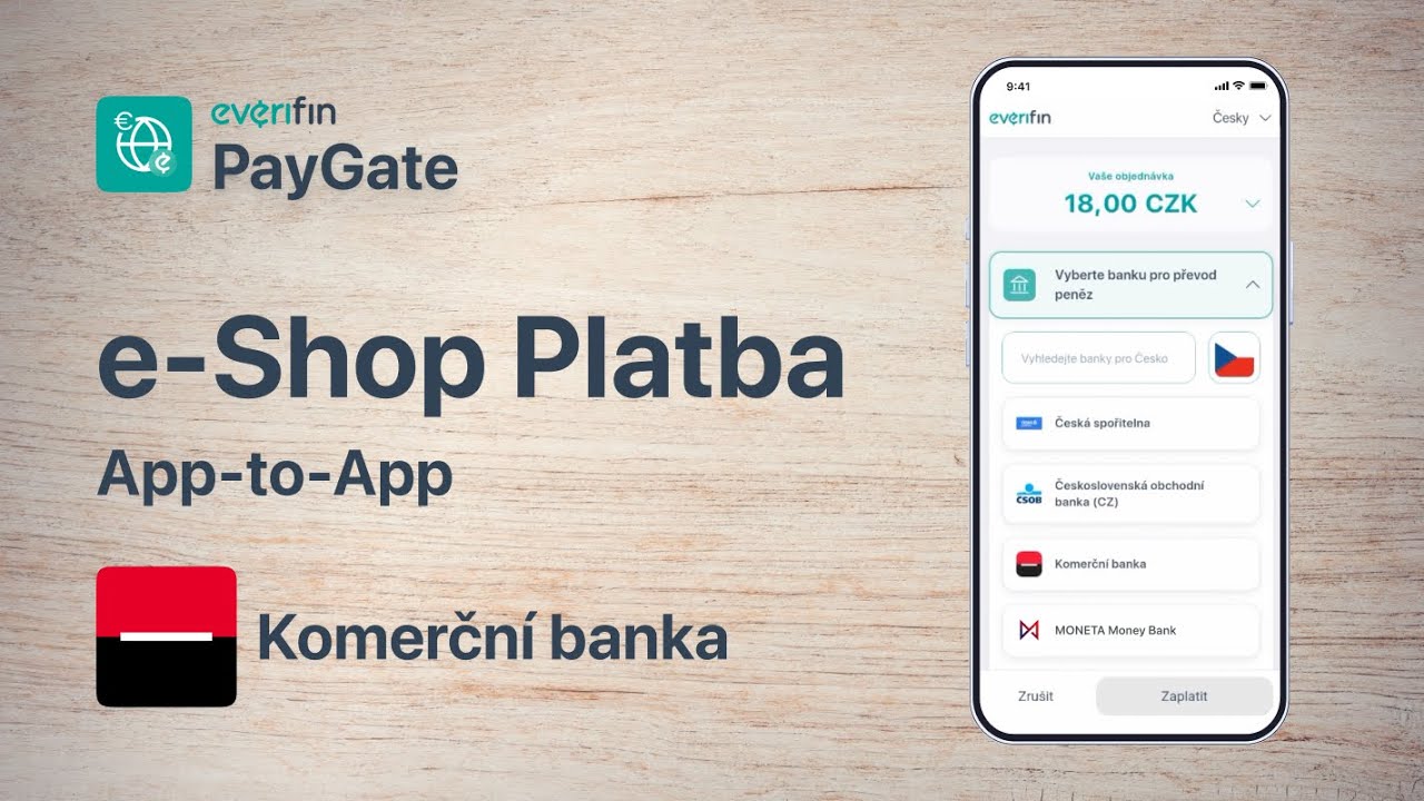 Everifin PayGate - Platba Komerční banka - App-to-App