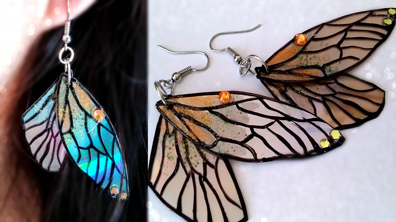 DIY: Fairy Wings Earrings // Recycle DVDs