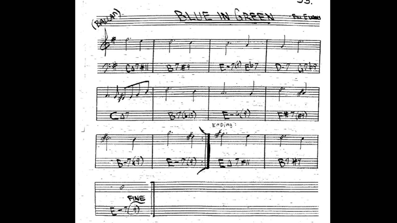 Blue in Green Play along - Backing track (Bb key score trumpet/tenor sax/clarinet)