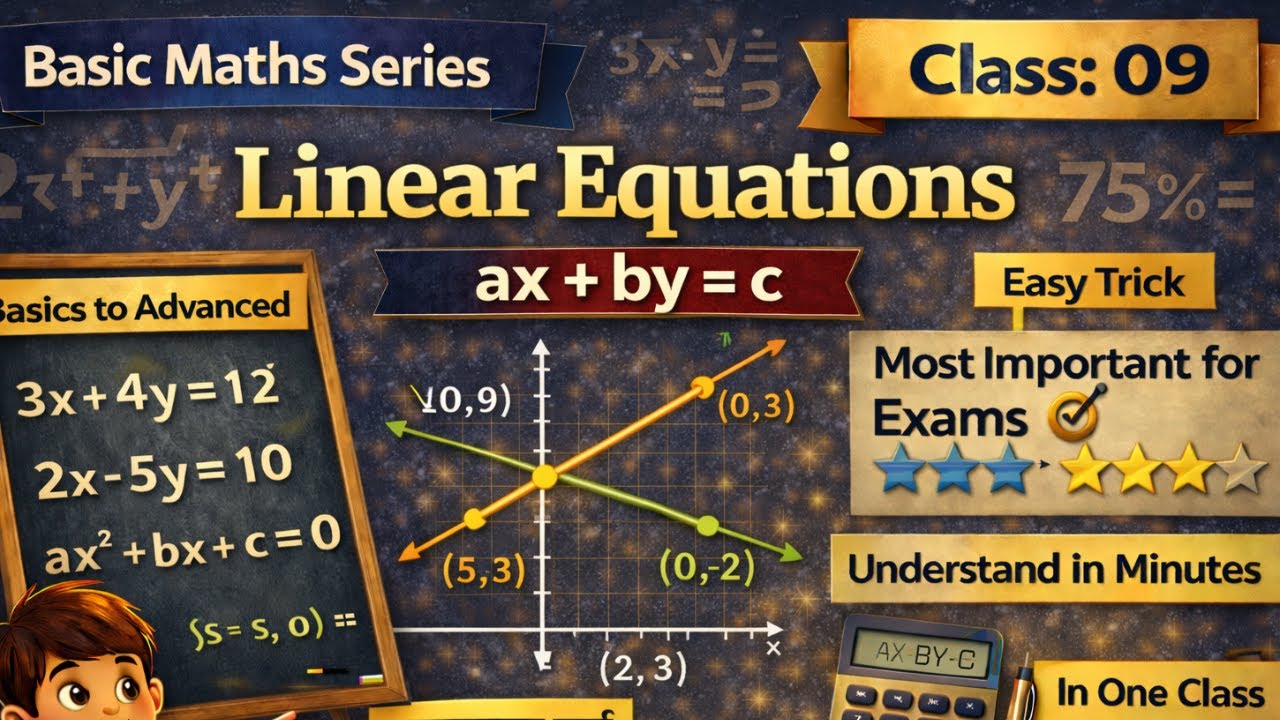 Linear Equations in Two Variables | Class 09  | Basic Maths Series  | By Sumit Sir