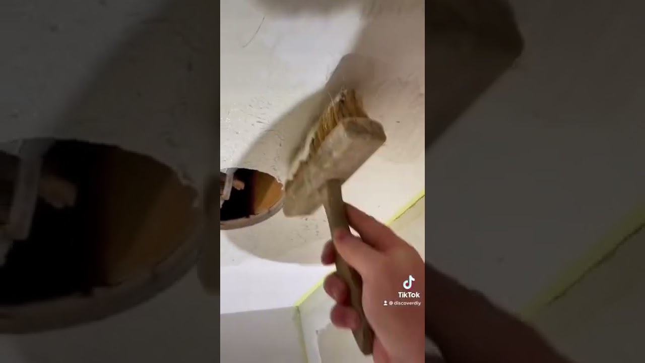 Texturing a ceiling to hide imperfections.