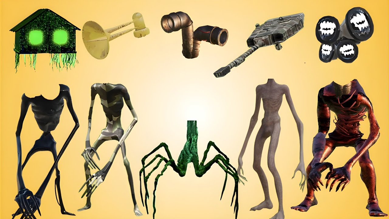 WRONG HEADS HOUSE HEAD, SIREN HEAD ACA HURRICANE, SIREN HEAD PIPE, SIREN HEAD TANK, SIREN HEAD DARK