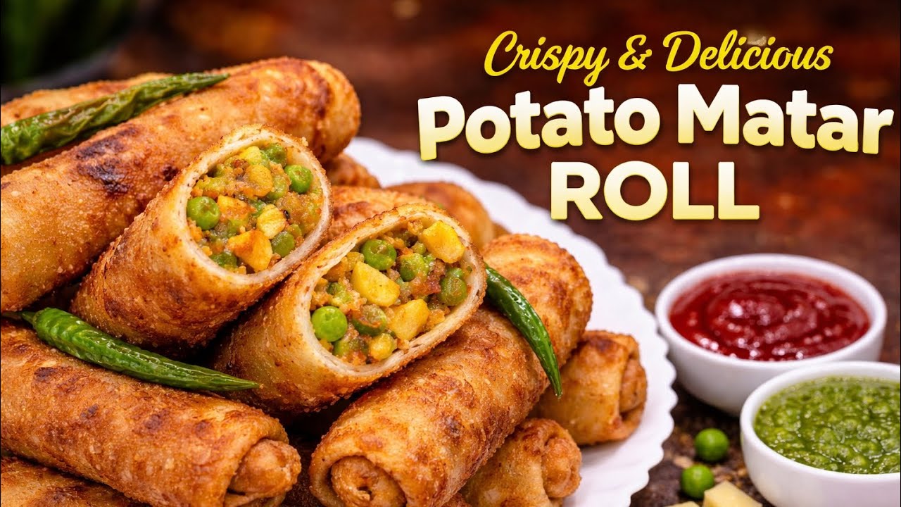 Crispy And Delicious Potato Matar Roll Recipe || easy and simple homemade recipe.