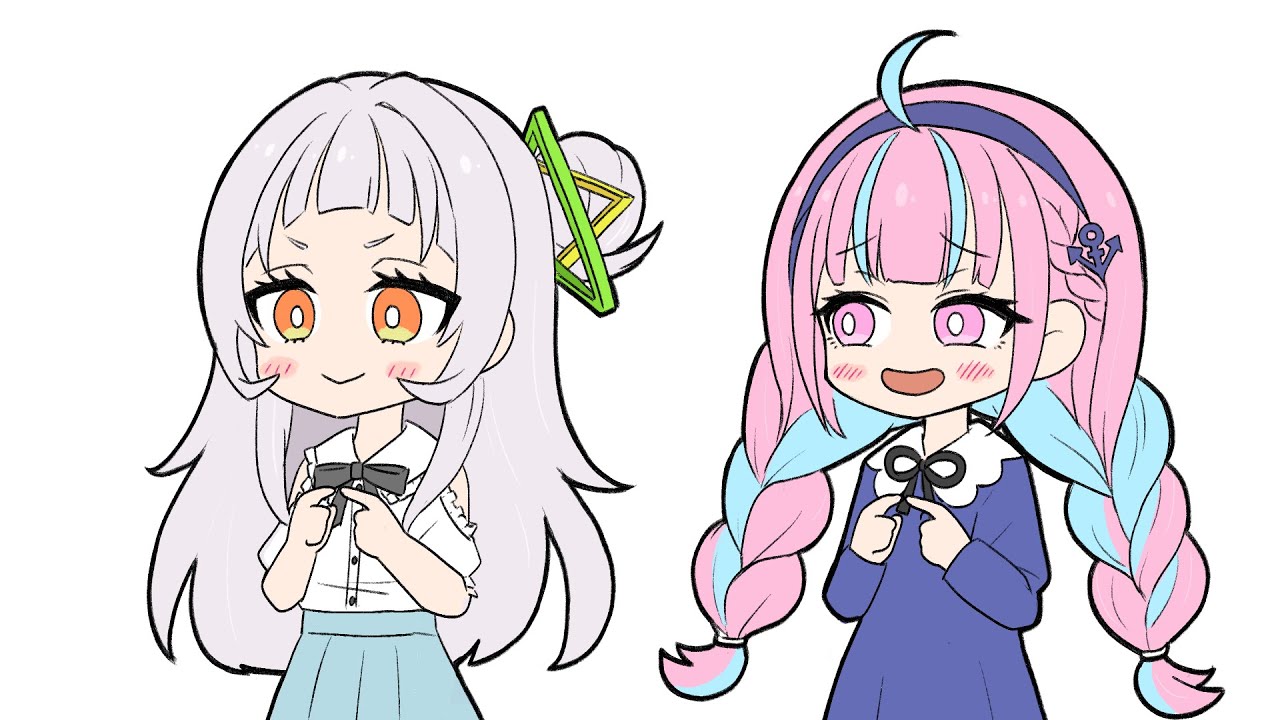 【手描き】あてぃしの事好きすぎて同じ動きしちゃうシオンちゃん【湊あくあ/紫咲シオン/ホロライブ】【切り抜き漫画】