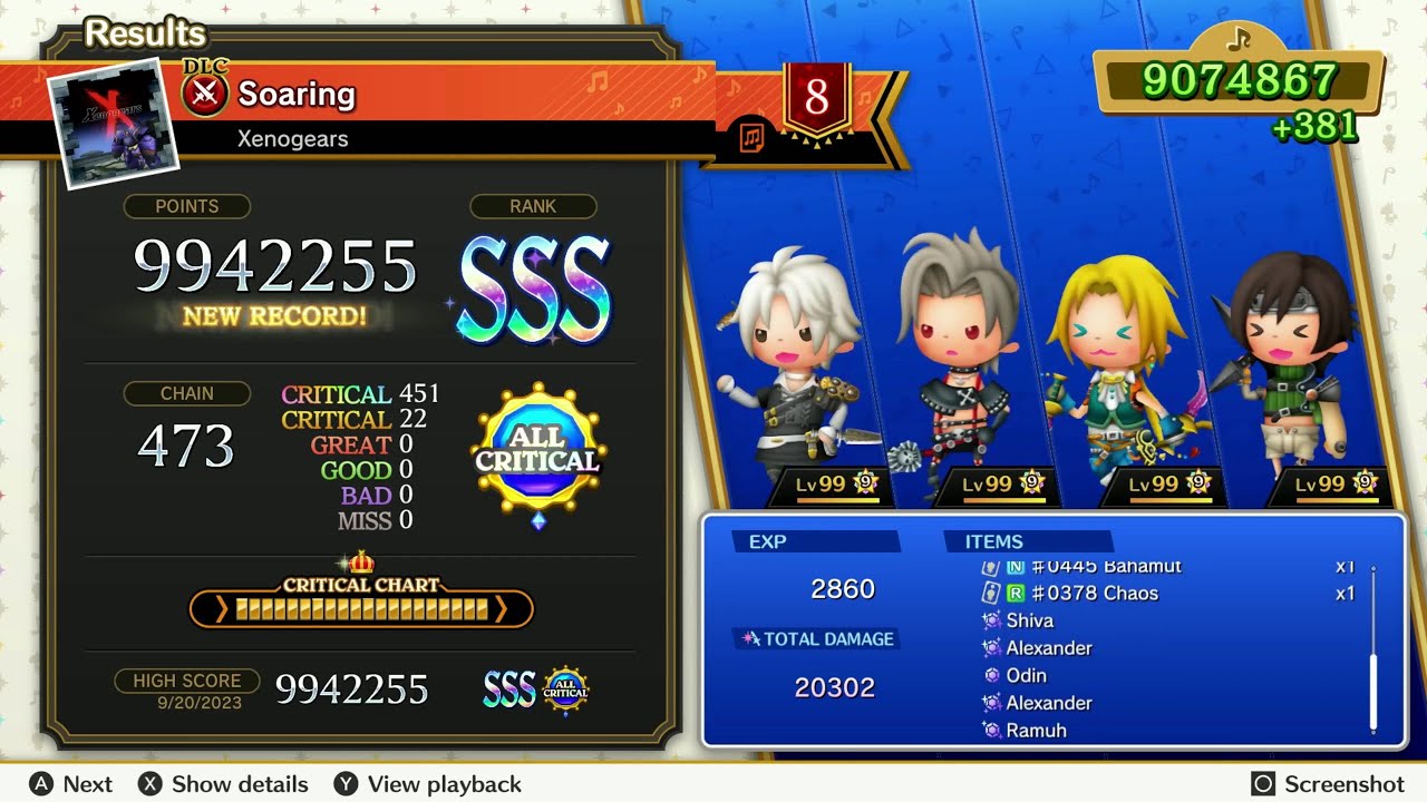 Theatrhythm: Final Bar Line - Xenogears Pack DLC Full Songlist Ultimate Difficulty All Critical