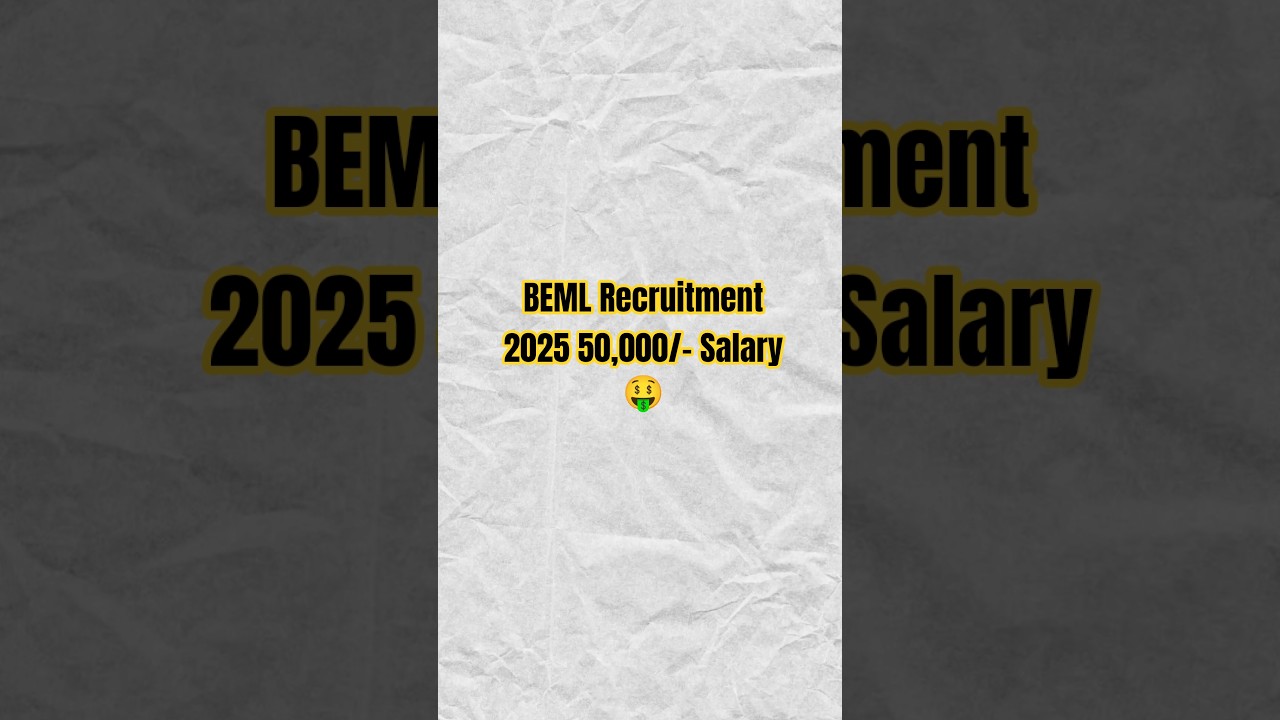 BEML Junior Executives Recruitment 2025 &ndash; Apply Online for 119 Posts Salary ₹43,000 #sarkarunaukari
