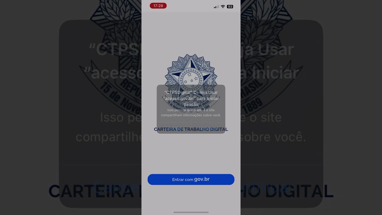 Removendo erro do safari ao usar app carteira de trabalho no ios