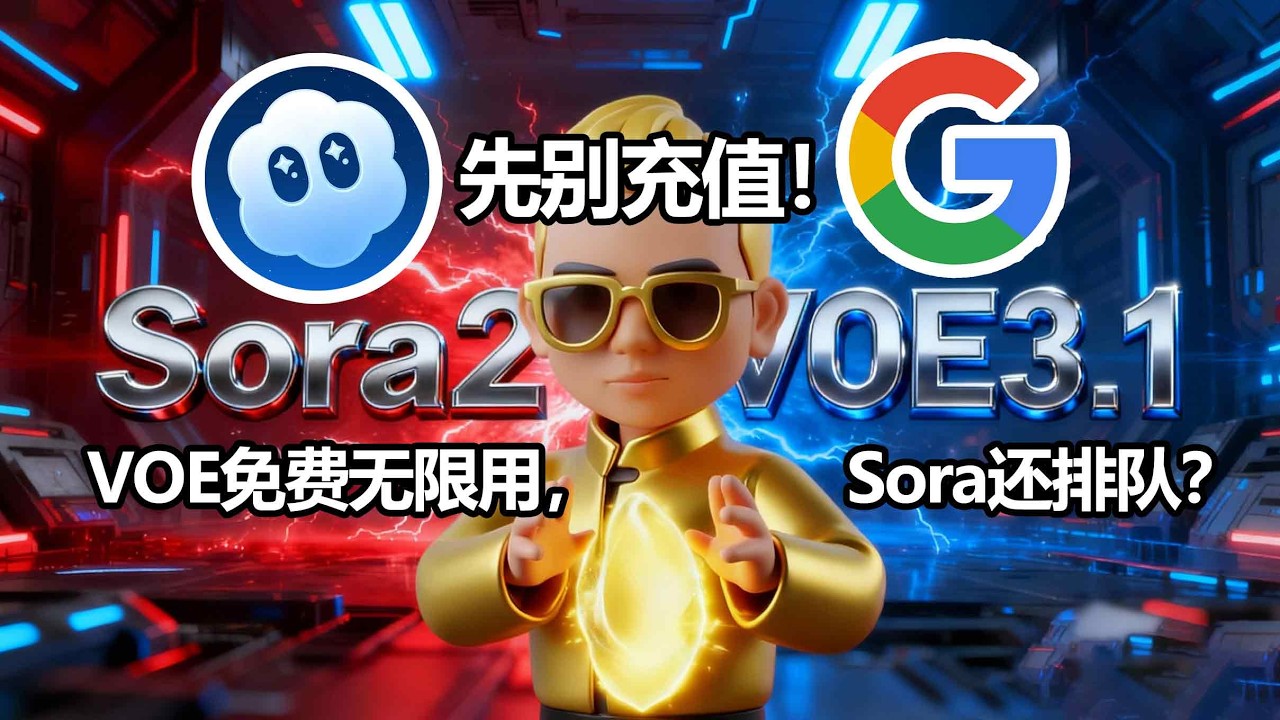 Sora2完败？VOE3.1免费AI视频工具竟然更强？真测评！谷歌Veo3 1 免费开放！| 即梦 | AIGC视频 | 图生视频 | 收尾帧视频 | 文生视频 | AI课程 | AI教程 | 雨田