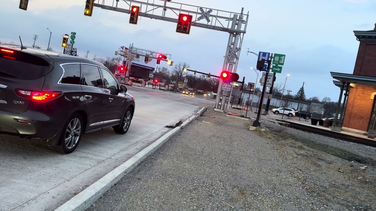 Westbound Amtrak train at M50