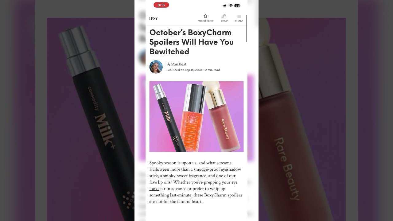 *OFFICIAL SPOILERS* OCTOBER 2025 IPSY GLAM BAG & BOXYCHARM &bull; Sneak Peeks