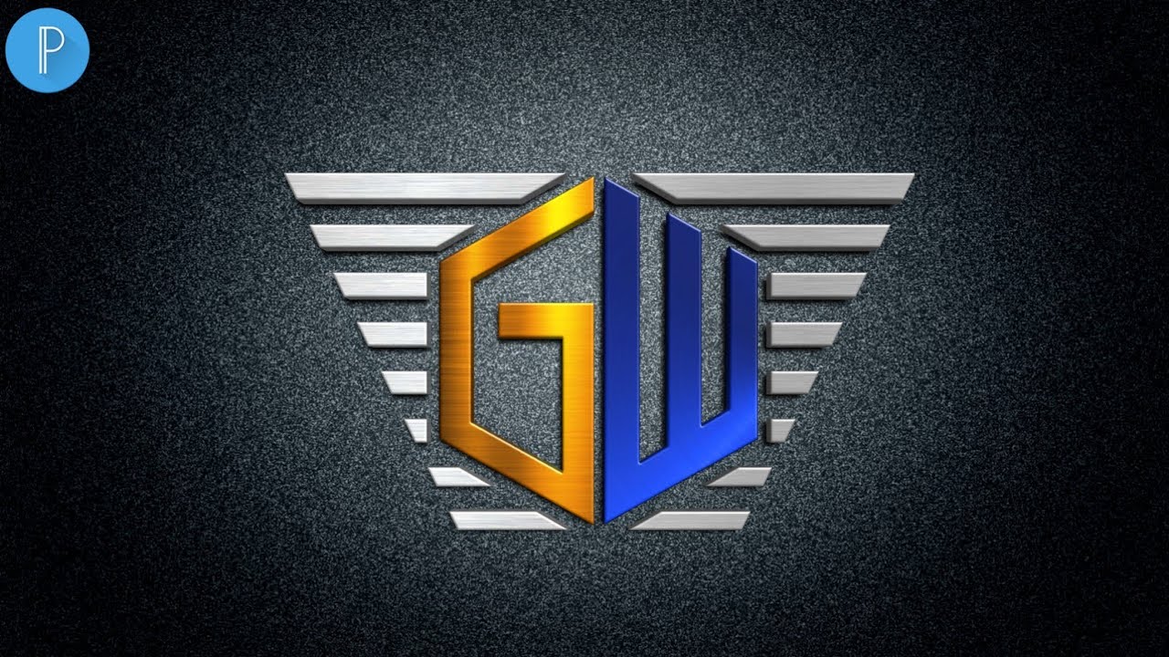 G W 3D logo design on pixellab-Vandy Design