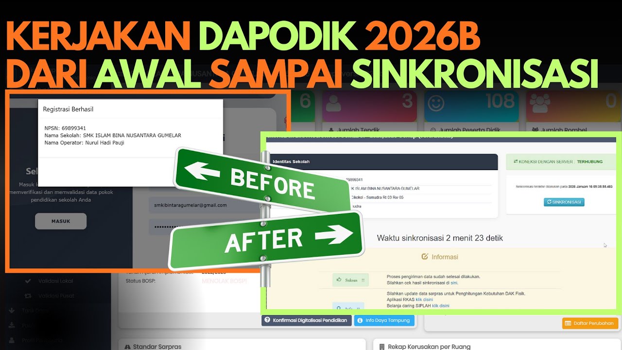 CARA MENGERJAKAN DAPODIK 2026B DARI AWAL SAMPAI SUKSES SINKRON