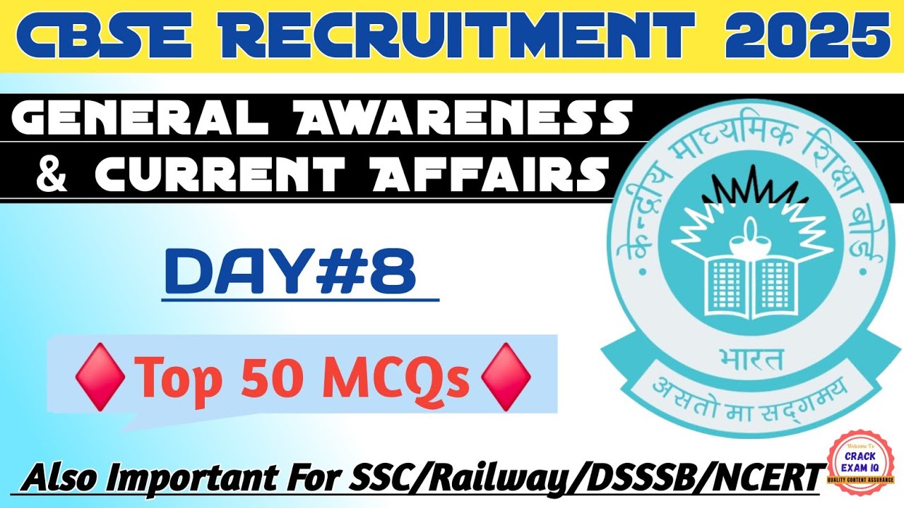 CBSE General Awareness & Current Affairs | DAY-8 |Junior Assistant & Superintendent Recruitment 2026