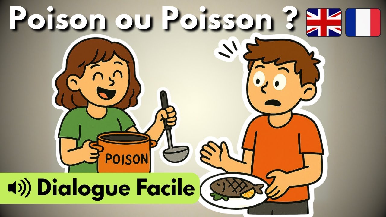 Bilingual Dialogue in French & English | Autocorrect Mistakes! (A1-A2)