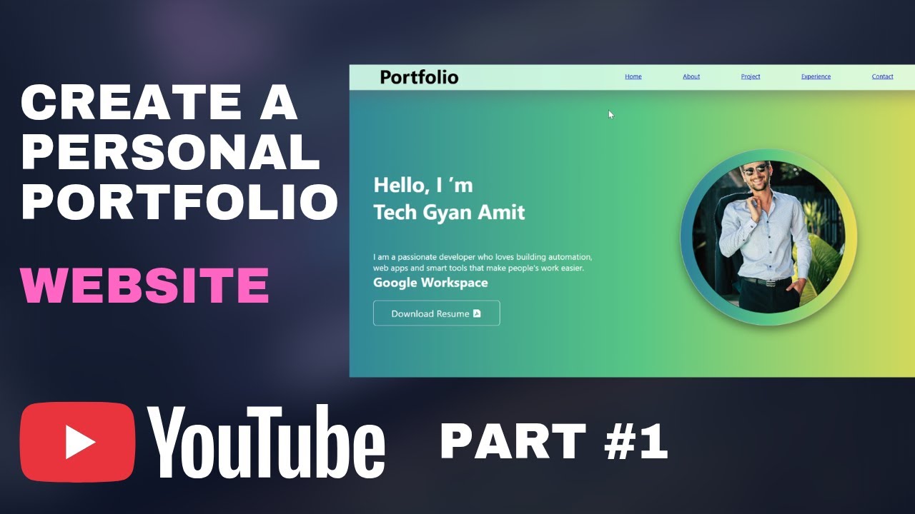 How to make personal portfolio website using html css and javascript
