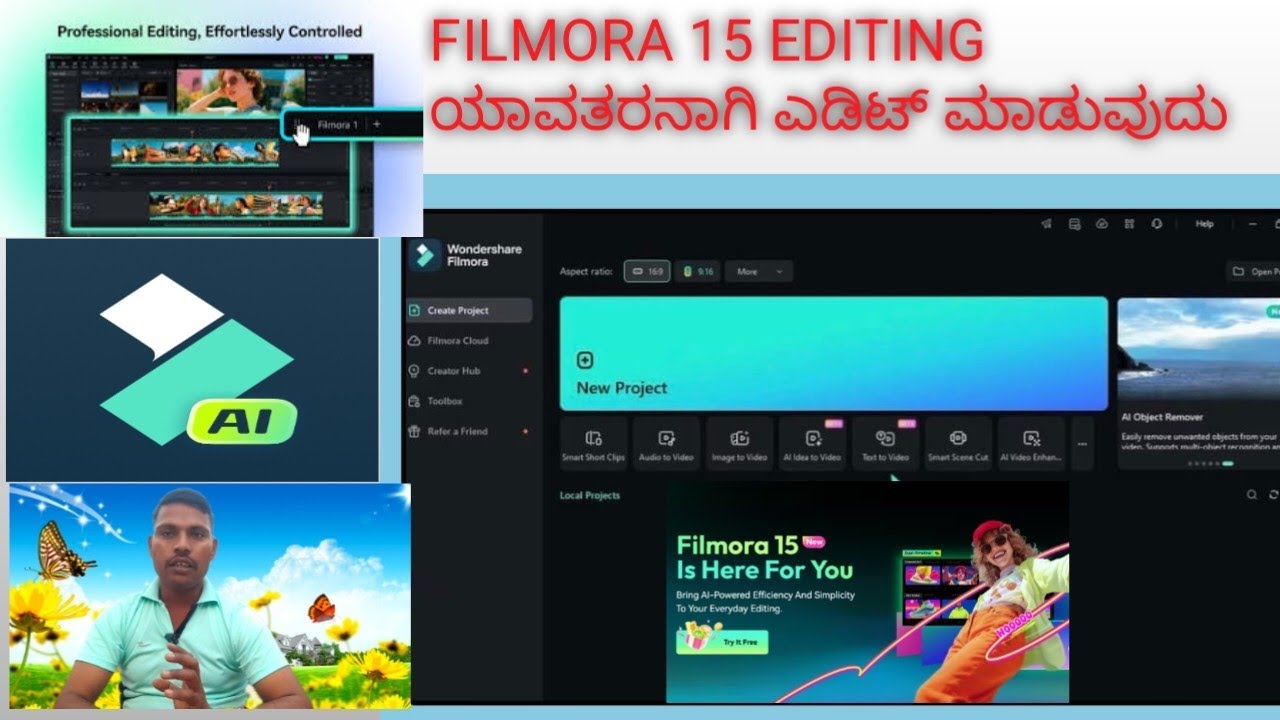 Prat -01 Filmora 15 editing maduvadar kuritu kannada dalli|how to editing in filmora 15 kannada|