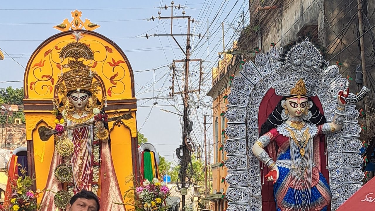 ❤️|শান্তিপুরে বীণাপাণি উৎসবের শোভাযাত্রা ২০২৬।❤️#youtubevideo #saraswatipujaprocessions or carnivals
