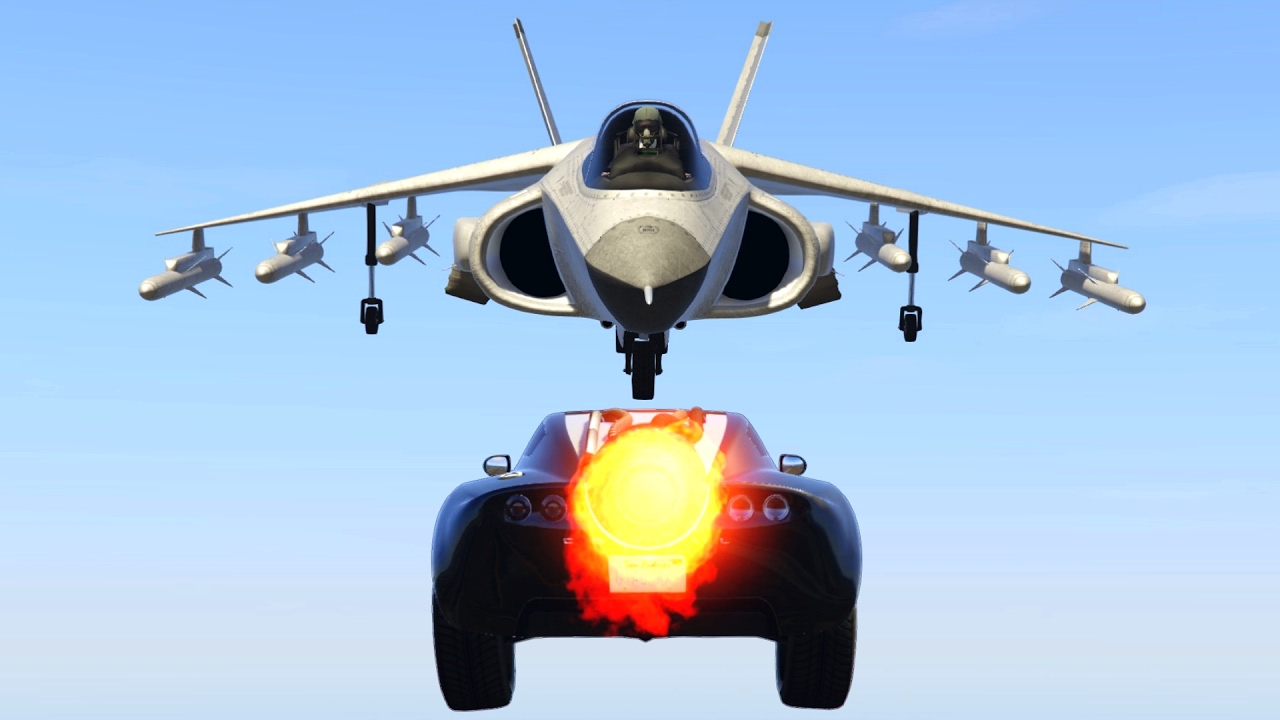 ROCKET CAR VS JET TEST! (GTA 5 Funny Moments)