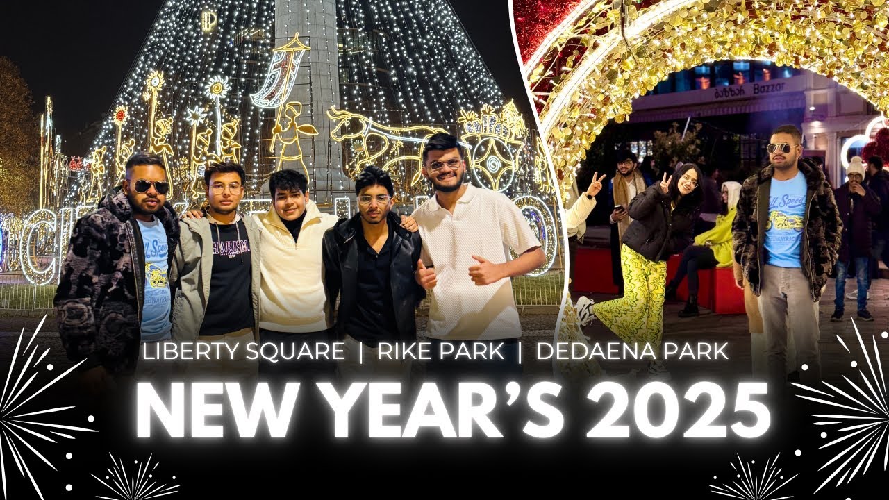 Happy New Year Celebration in Tbilisi, Georgia! 🎉 | Liberty Square, Rike Park, and Dedaena Park