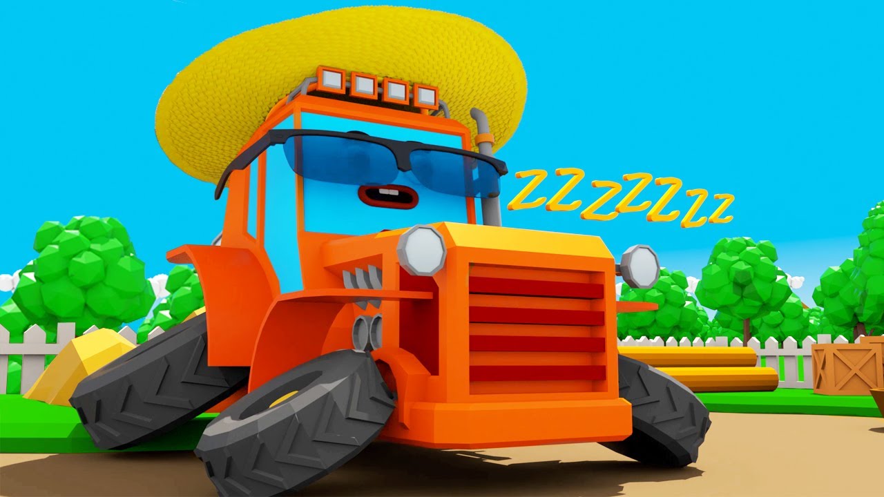 Trator e a Grande Melancia - Carro na fazenda | Desenhos animados carros compilação