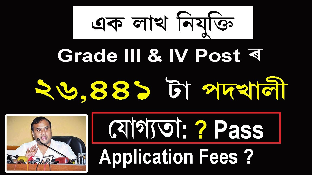 Assam Direct Recruitment Commission 2022 @Grade III & Grade IV Vacancy  | 1Lakh Vacancy Notification