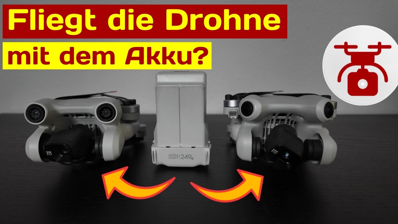 DJI Mini 4 Pro mit dem DJI Mini 3 Akku Drohne fliegen Lipo Drohnen Test