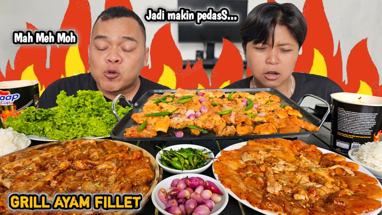 2X Spicy ! Ngegrill ayam fillet super pedas + cabe rawit bawang jahat, jadi makin KAHURUAN