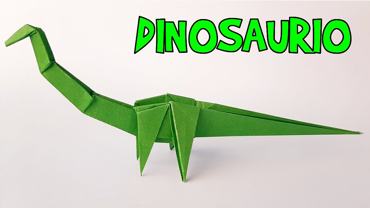 origami de un dinosaurio diplodocus facil de papel, papiroflxia | wilys