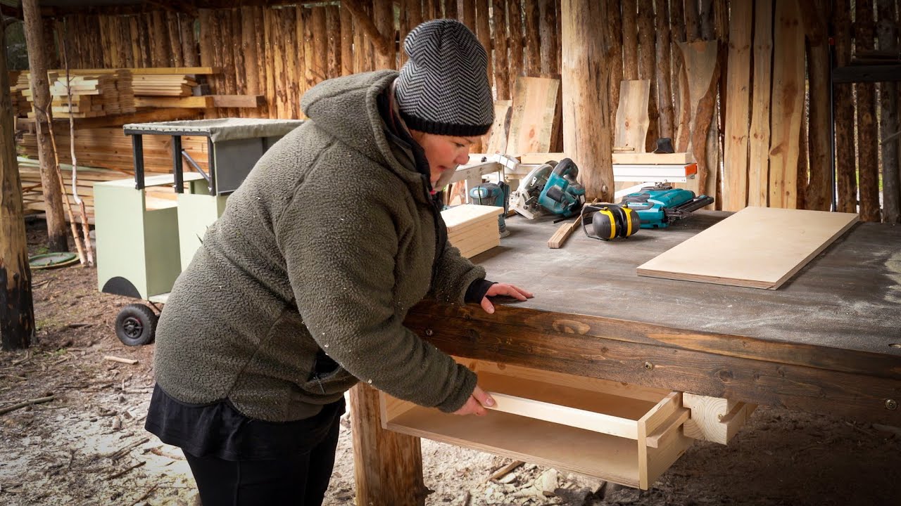 Werkbank selber bauen - Schubladen, Schubladenauszüge und Vintage-Lasur