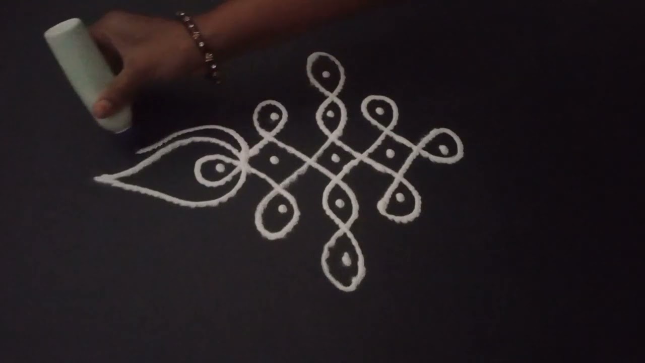 Classic 5×1 Dot Kolam|Traditional 5×1 Rangoli Designs|ramya rangoli designs|easy rangoli designs