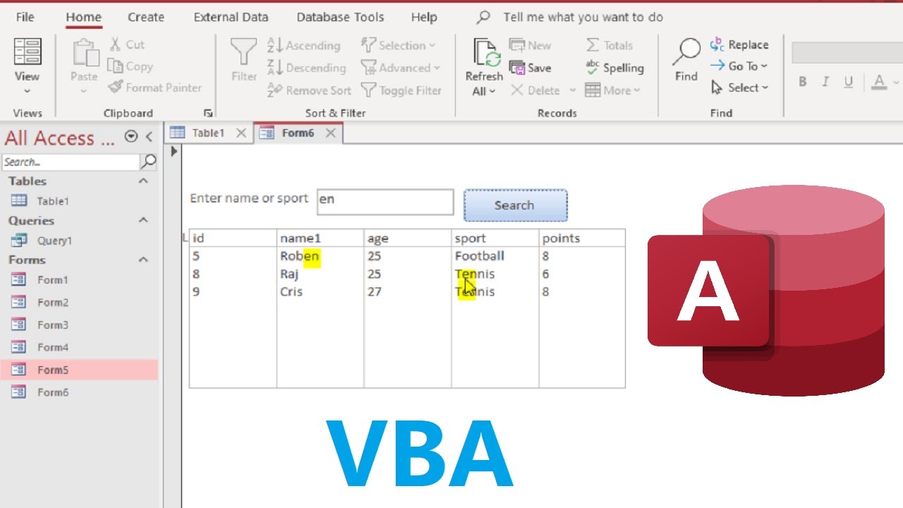 Microsoft Access Search Form: search multiple fields in ListBox with textbox Using VBA  in MS access