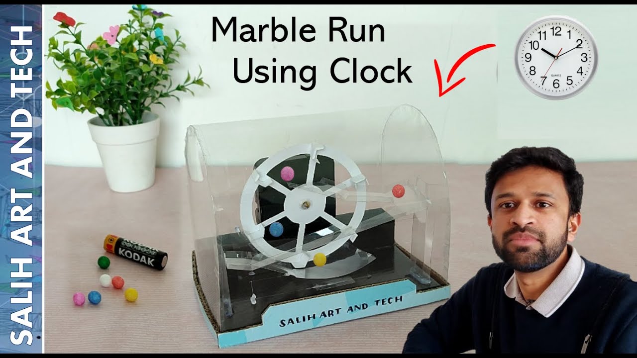 Marble Run using Cardboard and Clock