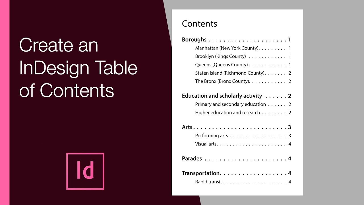 Table of content  | Index Page design in Indesign in Hindi | 