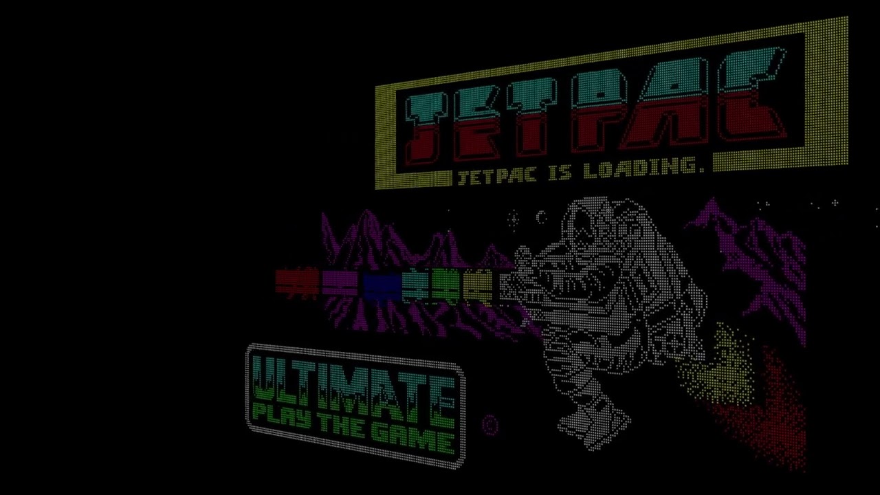 zx spectrum Jet pac and atic atac loading screen ultimate animation