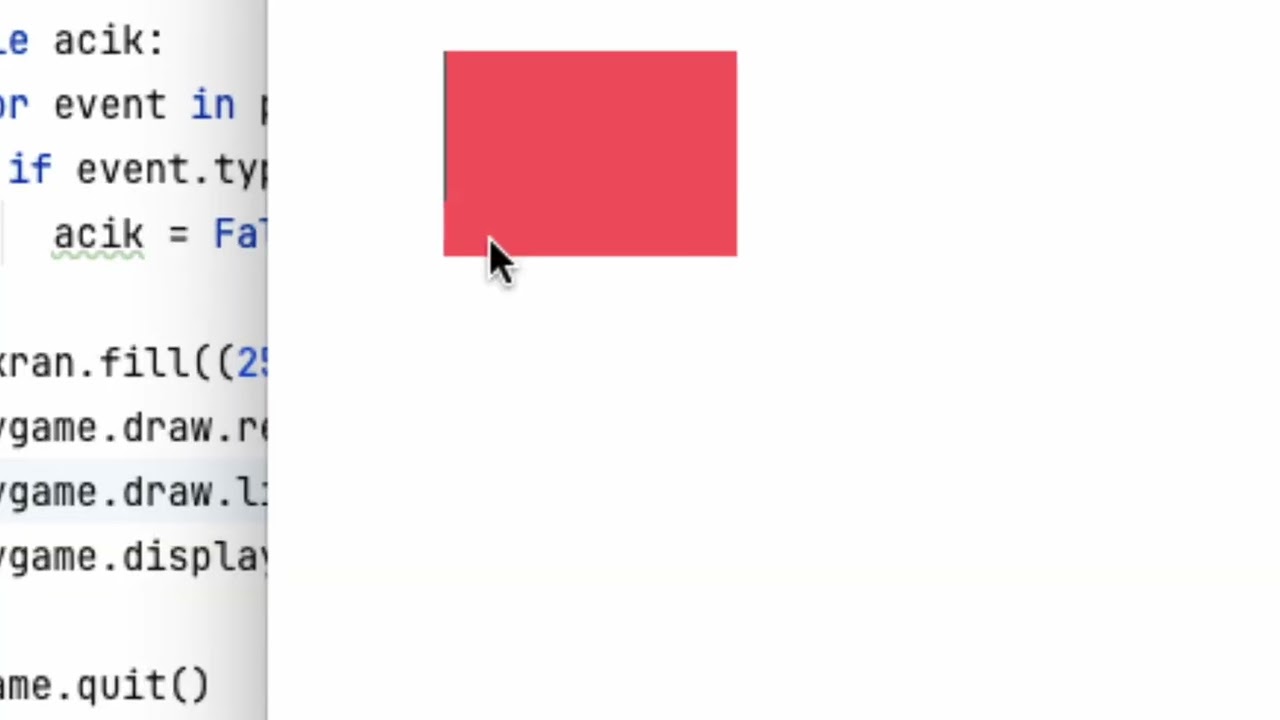 PyGame Dersleri 3: Ekrana Şekil Çizdirme