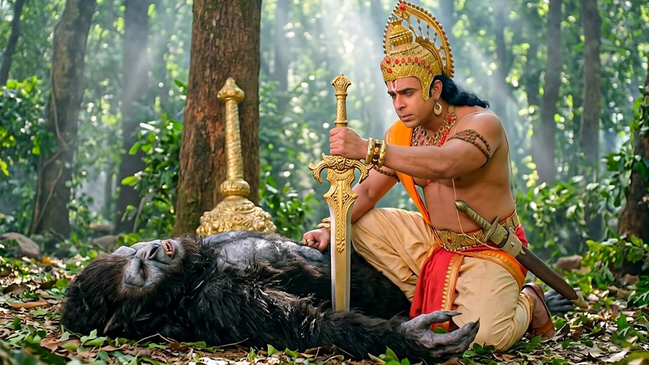 सीने में तलवार खोंप कर किया पानी पिने वाले दानव का वध | Mahabali Hanuman | #hanuman #bhakti