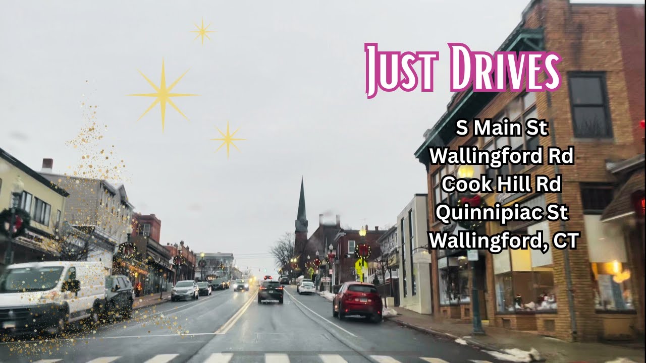 Rainy Winter Drive to Wallingford, Connecticut