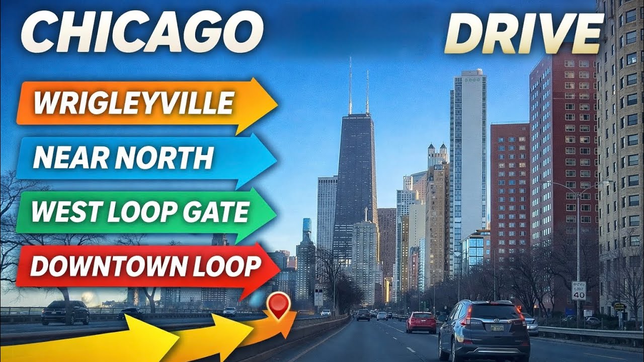 Chicago | Wrigleyville → Near North → West Loop Gate → Downtown Loop | Relaxing Dashcam POV
