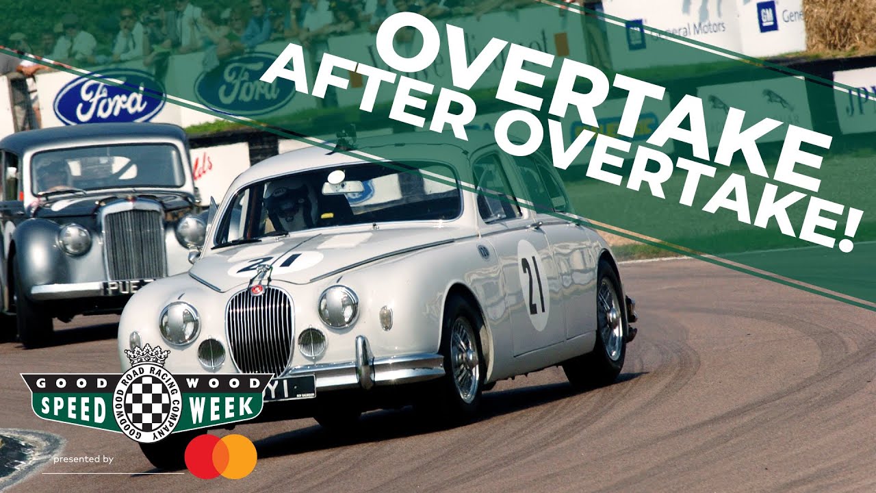Нереальный обгон на Jaguar Mk1 в Гудвуде