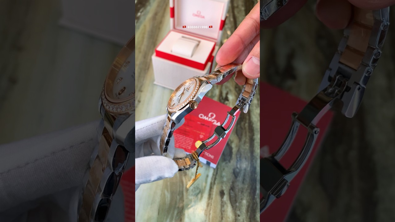 Giao Lưu Omega Seamaster Aqua Terra 23125392155001 Demi Vàng 18K Mặt Trai Nạm Kim Cương 