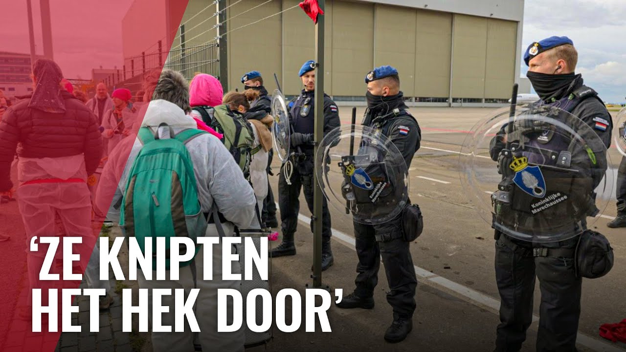 Live op Schiphol: Klimaatactivisten bezetten privéjet-platform