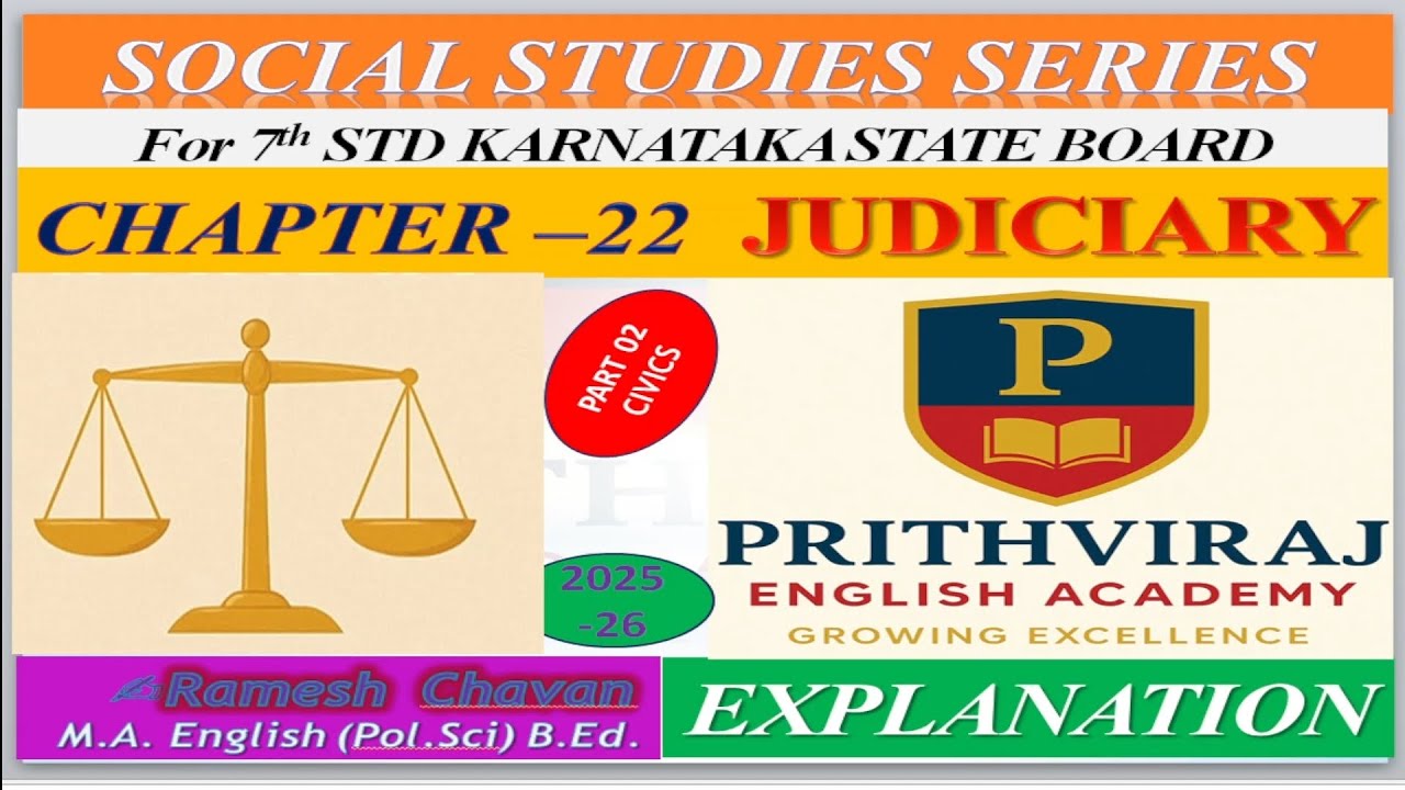 22. JUDICIARY #7th #CIVICS #Explanation#SSt #karnataka State Board#English-Eng#Rameshwar Sir