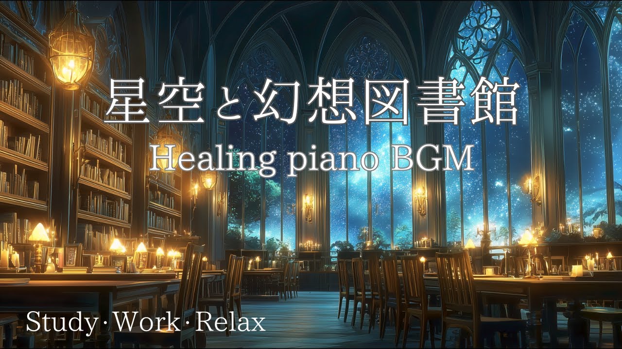 【ピアノBGM】星空の見える図書館で聴く癒しのピアノ| 作業用・勉強用