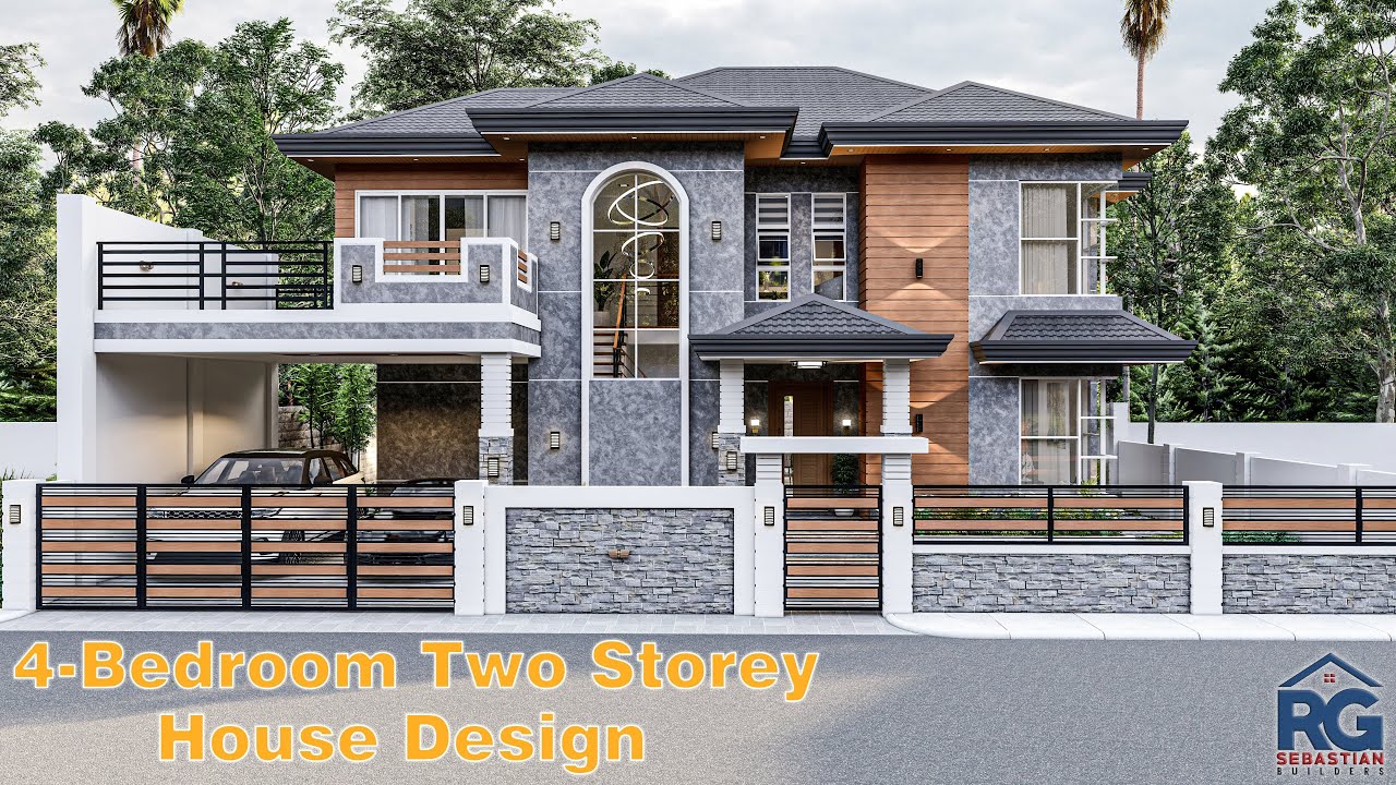 4- Bedroom Two Storey Design with Pool
