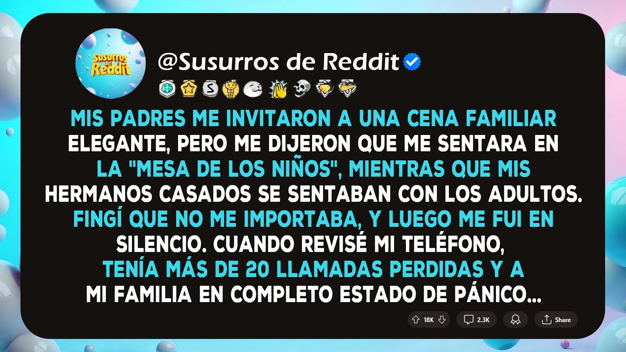 Mis padres me invitaron a una cena familiar elegante, pero me dijeron que me sentara en la 